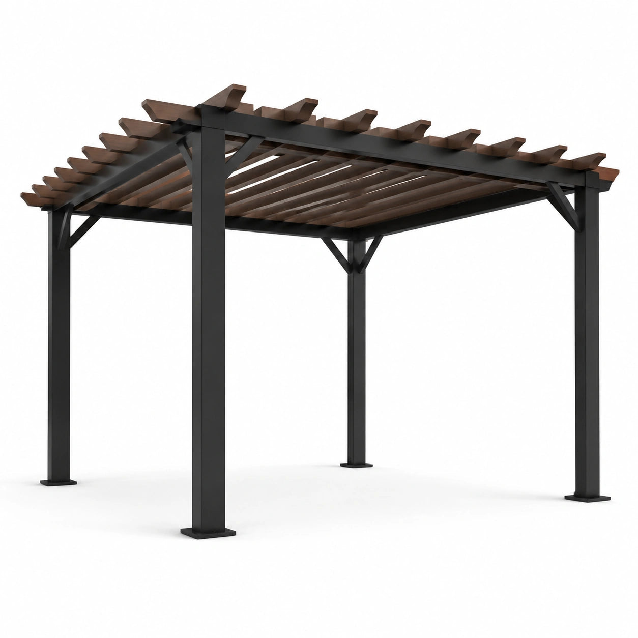 Pergola da Esterno in Alluminio e Legno di Cedro 300x300 cm