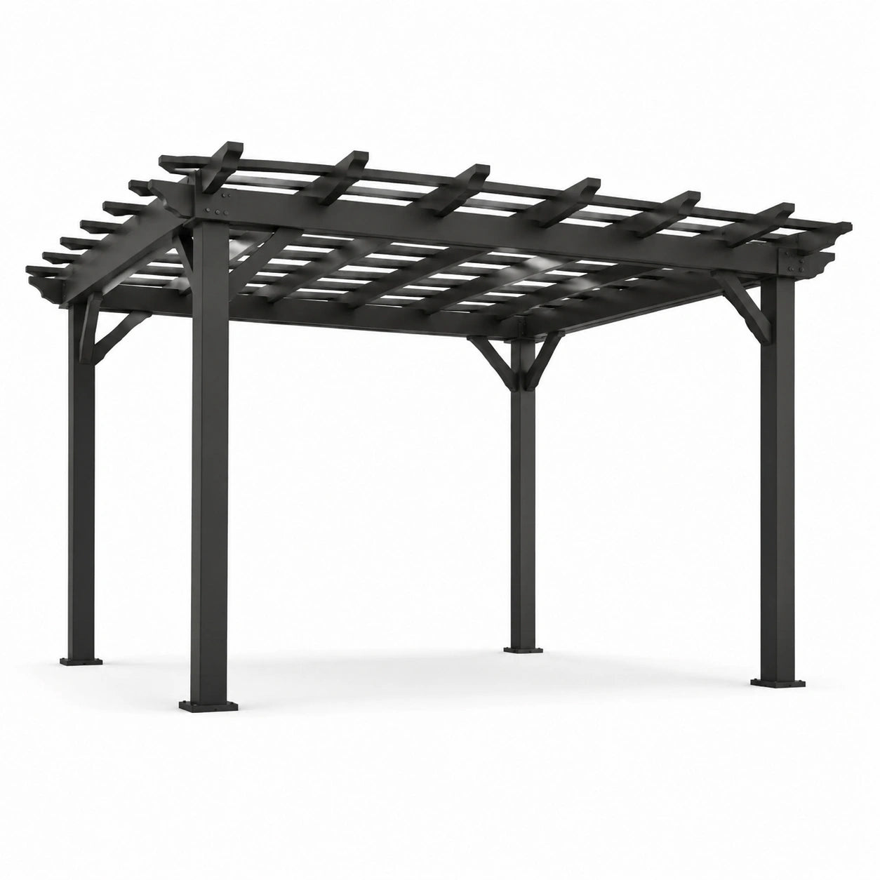 Pergola in Metallo Quadrata Antracite 300x300 cm