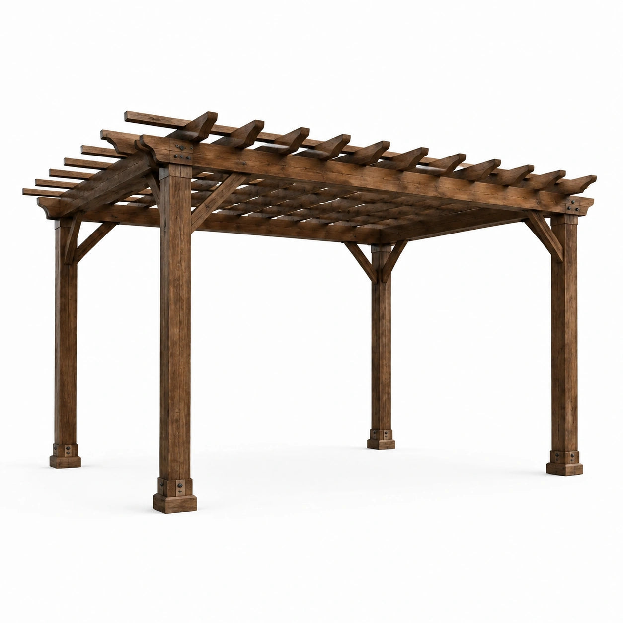 Pergola in legno di pino marrone 300x400 cm