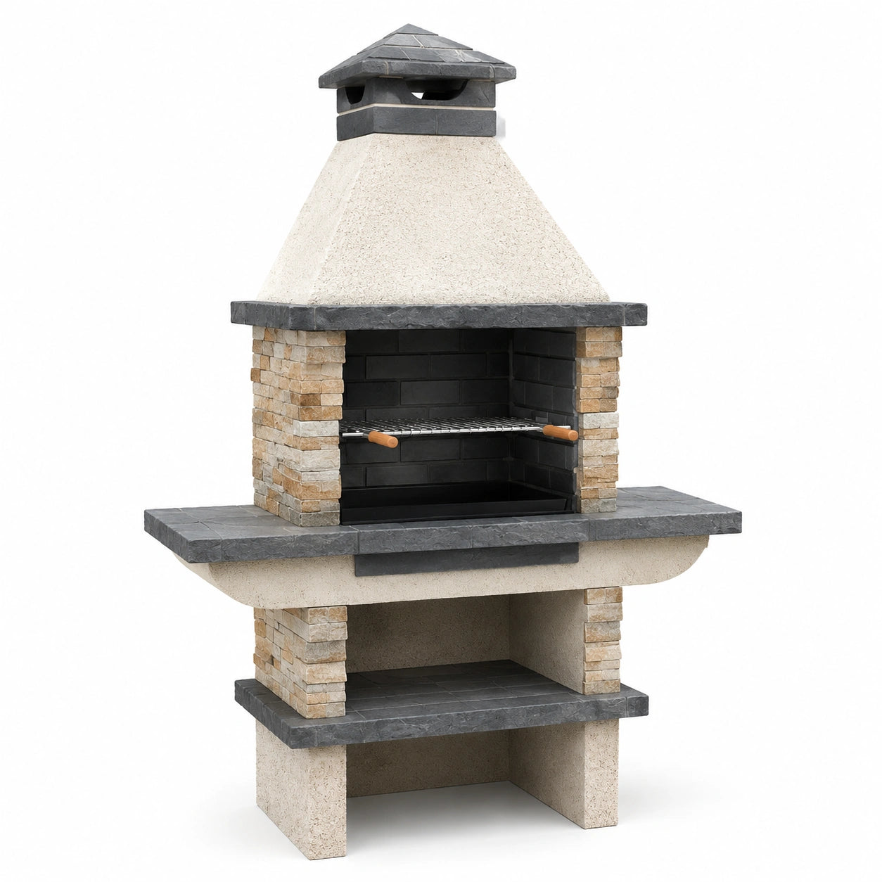 Griglia Barbecue in Cemento e Pietra Grigia 180x80x200 cm