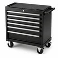 Carrello portautensili in metallo nero con sei cassetti e ruote