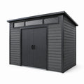 Capanno da Giardino in PVC Grigio con Finestre