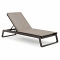 Lettino in alluminio e poliestere regolabile beige