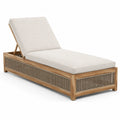 Lettino prendisole in teak con cuscini regolabili crema