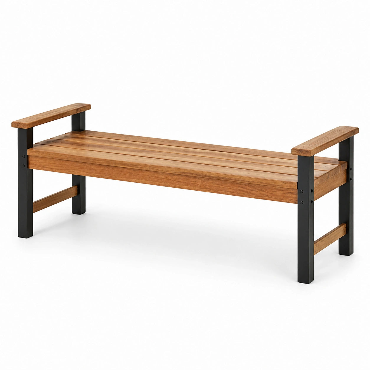 Panca in legno e metallo per interni ed esterni 180x55x45 cm